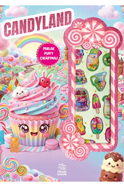 İthaki Çocuk Candyland - Puffy Shiny Sticker Coloring Book