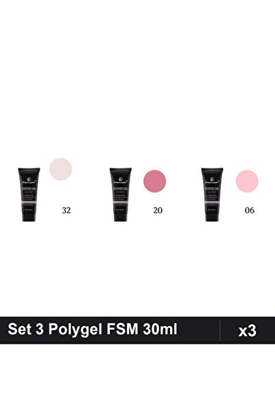 FSM Set 3 Polygel 30ml - Nr.32, Nr.20, Nr.06 - Constructie Unghii
