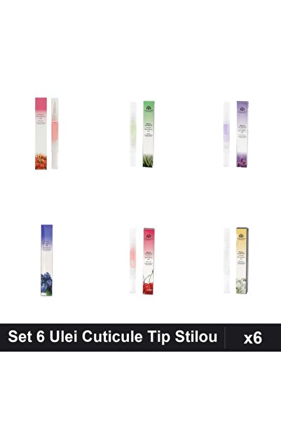global fashion Set 6 Ulei Cuticule Tip Stilou - Cherry, Aloe Vera, Lavandă, A...