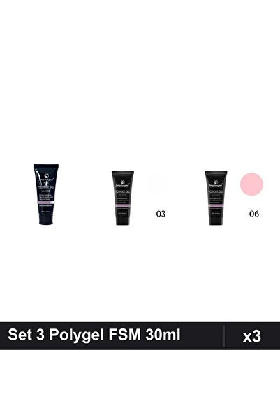 FSM Set 3 Polygel 30ml - Nr.15, Nr.03, Nr.06 - Constructie Unghii