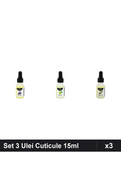 global fashion Set 3 Ulei Cuticule Pipetă 15ml - Lavanda, Mar, Ananas - Ingri...