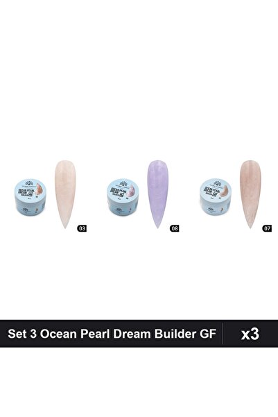 global fashion Set 3 Ocean Pearl Dream Builder 15g - Nr.03, Nr.08, Nr.07