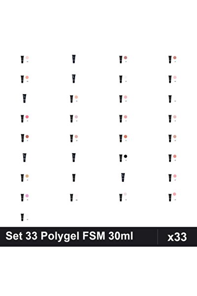 FSM Set 33 Polygel 30ml - Nr.05, Nr.15, Nr.19, Nr.27, Nr.08 - Construcție Unghii