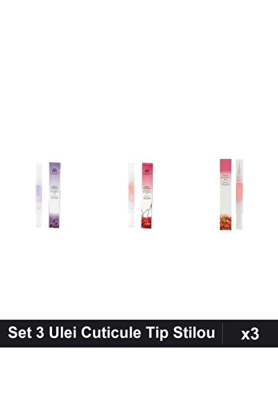 global fashion Set 3 Ulei Cuticule Tip Stilou - Lavandă, Cireșe, Cherry