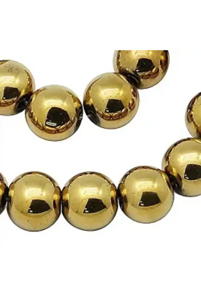 GemSale Mărgele hematit aurii 8mm 40cm~50 bucăți