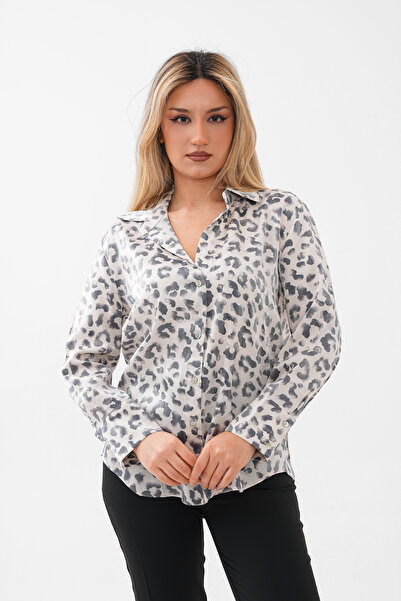 Mdg Tekstil T8020 Leopar Desenli Gömlek