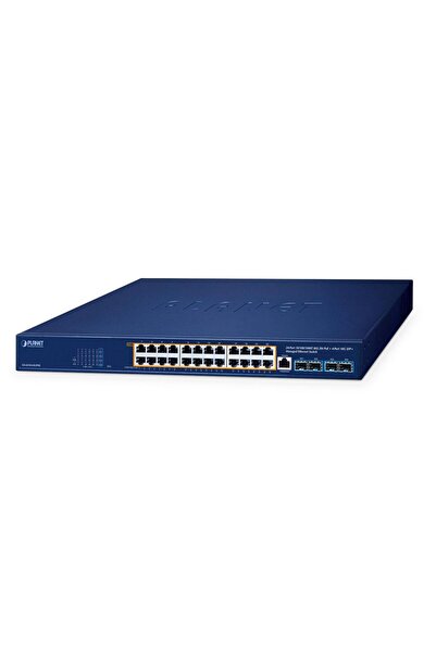 Planet 24-Port 10/100/1000T 802.3bt PoE + 4-Port 10G SFP+ Managed Ethernet Sw...
