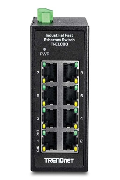 TRENDnet 8-Port Industrial Fast Ethernet DIN-Rail MiniSwitch