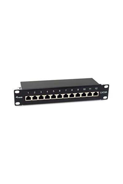 EQUIP Patchpanel 10 inch 12xRJ45 Cat6a FTP 1U 500MHz RAL9005