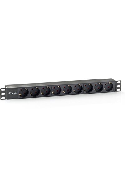 EQUIP Prelungitor electric de 19 țoli, 9 prize Schuko, standard 90°, cu prote...
