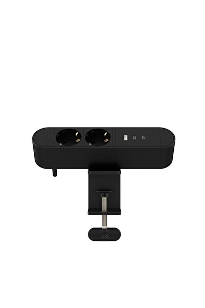 MicroConnect Priză multiplă de birou cu 2 prize Schuko, 1 port USB-A, 2 portu...