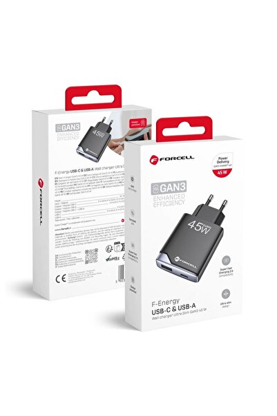Forcell ≈Åadowarka sieciowa do telefonu F-Energy Ultra Slim GaN III USB C + U...