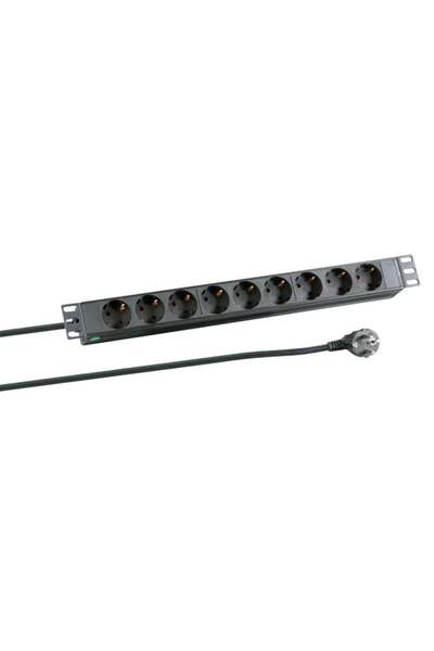 EFB Elektronik EFB 19 " 1HE bară de prize 9xCEE 7/3 fără întrerupător, Alu, sw