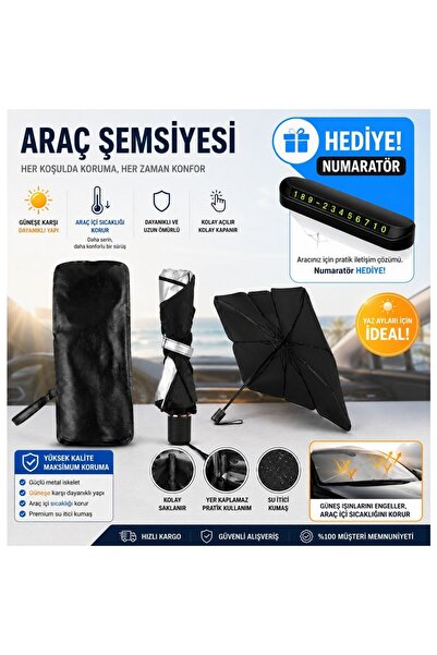 Pixue Premium Katlanabilir Ön Cam Şemsiye Güneşlik Tüm Araçlar Için Katlanabi...