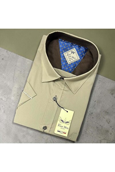 EREN STYLE Linen Classic 100% Cotton Short Sleeve Anti-Sweat Shirt