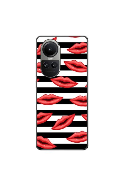 OEM Husa compatibila cu Oppo Reno10 5G Silicon Gel Tpu Model Striped Kisses