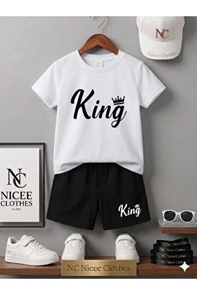 NC Nicee Clothes Tricou și pantaloni scurți de vară pentru copii, unisex (imp...