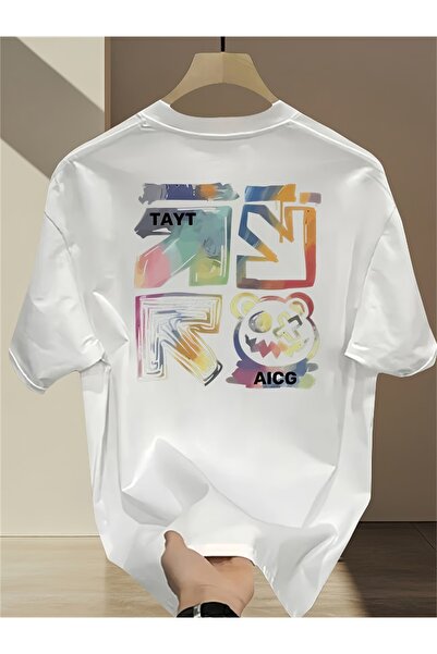 PAVRO Tricou unisex cu imprimeu mixt, confortabil