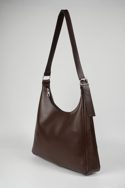 WB BAG Minimalist Fermuarlı Deri Görünümlü Kadın Omuz Çantası