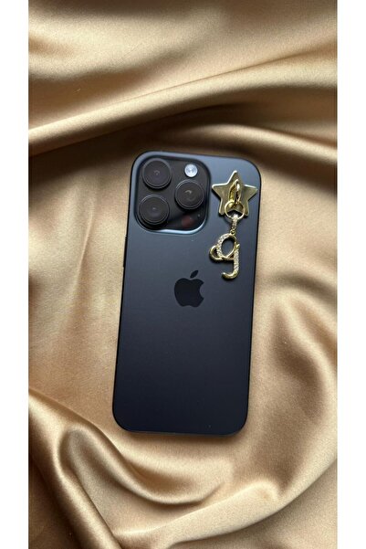 MonCheriAccessoire Gold Renk Kişiye Özel Harfli Telefon Charmı