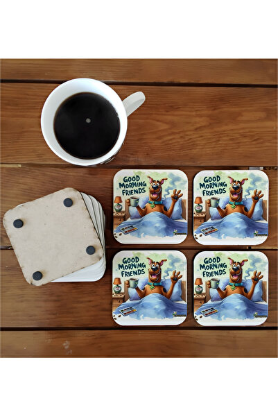 Ghostbastır Scooby-Doo Decorative Wooden Coaster Set 004