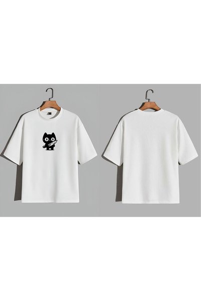 EFEVRA Katil Kedi Printed Oversized T-Shirt