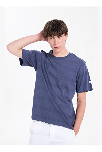 Jack & Jones Lacivert Erkek Relaxed T-Shirt 12295200 JORRIVIERA BLANK TEE CNECK