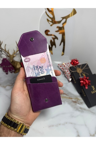 SANAT LEATHER 100% Genuine Crazy Leather Handmade Minimalist Wallet - Crazy L...