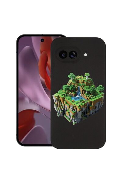 bestcase Калъф за Google Pixel 9a, Minecraft World, Тънък силиконов 0.8ММ, Уд...