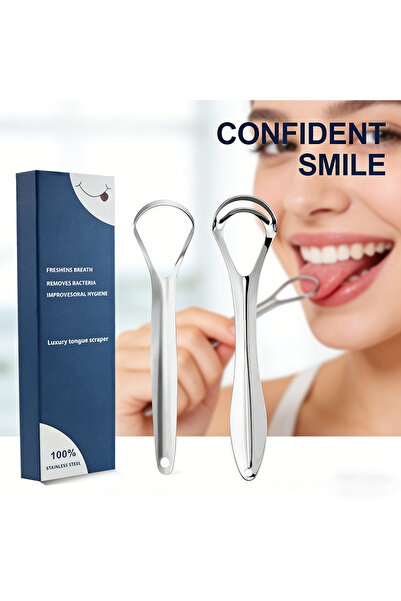 Choice1 2PCS paper box Stainless Steel Tongue Scraper for Adults, Reusable Or...