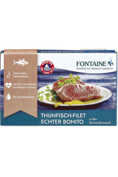 Fontaine Ton conservat în ulei de floarea-soarelui organic 120 g