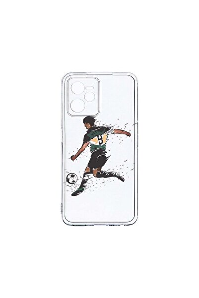 bestcase Прозрачен силиконов калъф 2ММ, съвместим с Realme C35, Футболен диза...