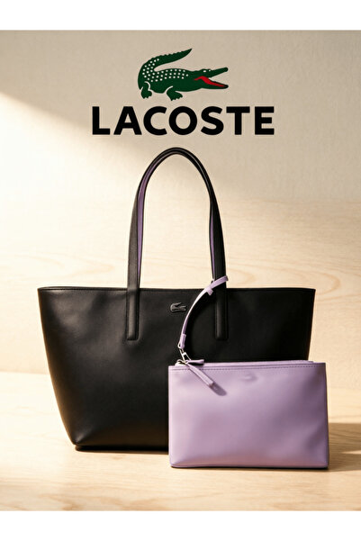 Lacoste Kids حقيبة يد نسائية كبيرة الحجم ذات وجهين بلونين، عصرية متعددة الوظا...
