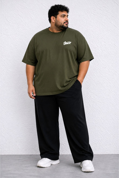 ZAVIXO Men's Oversize 100% Cotton T-Shirt Comfortable Casual Street Style