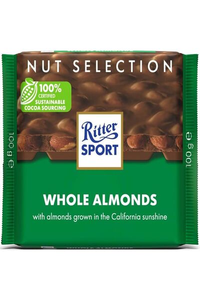 Ritter Sport WHOLE ALMONDS 100G x 12