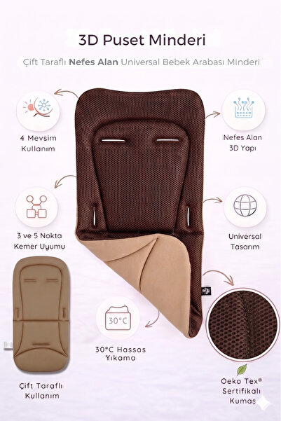 ubeybi Universal 4 Season Stroller Cushion Double-Sided Cotton Anti-Sweat 3D ...