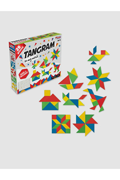 BYZ TOYS 28 Parça,kutulu,tangram Zeka Oyunu,ahşap Tangram,tangram Zeka Gelişt...