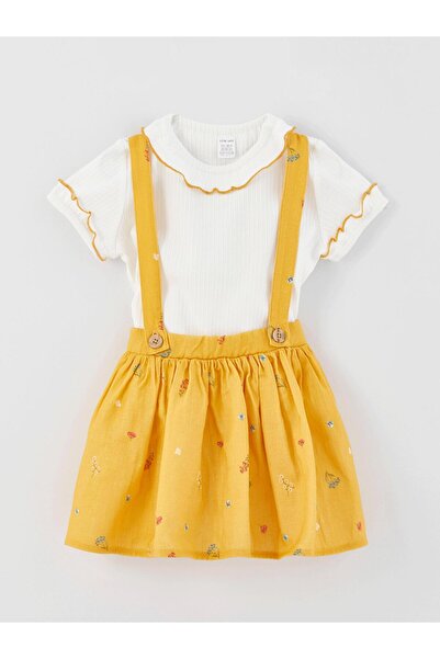 LC Waikiki Set de 2 piese pentru fetițe LCW: tricou cu mânecă scurtă și fustă...