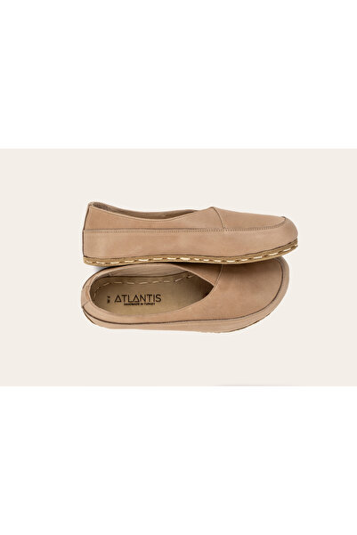 atlantishandmade Bej Kadın Barefoot Deri Babet