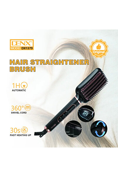 Denx 60W Professional Ionic Hair Straightener Brush Ceramic Hair Straightenin...