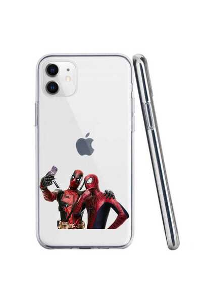 OEM Husa compatibila cu Apple iPhone 11 Silicon Transparenta Model Deadpool S...