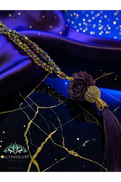 Altınoluk Haremia Crystal Stone Rose Detailed 99' Rosary 8 mm |   Stylish Gift Model