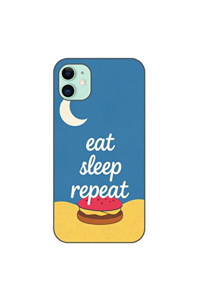 OEM Husa compatibila cu Apple iPhone 11 Silicon Gel Tpu Model Eat Sleep Repeat