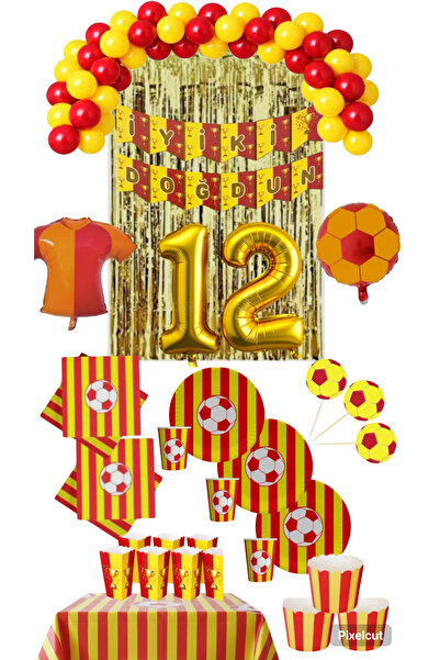 Mehca 16 Person Yellow Red (Gs) Fan Jerseys 12 Year Old Foil Birthday Concept