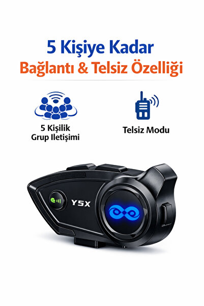 Happy Owl Kablosuz Kask Telsiz Interkom Su Geçirmez 5 Kişilik Grup İletişimi ...