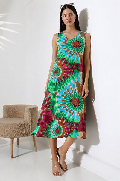 LİKAPA Summer Strap Viscose Dress 2691