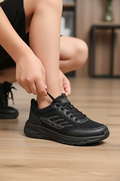 enoch Women's Black Mesh and Dynamic Flame Stripe Lightweight Comfortable Cas...