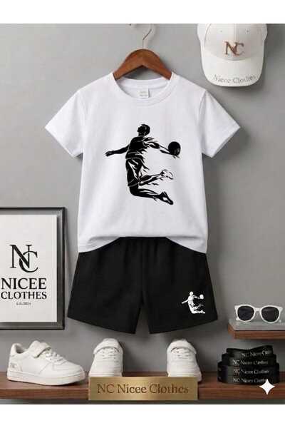 NC Nicee Clothes Tricou și pantaloni scurți de vară pentru copii, unisex (imp...