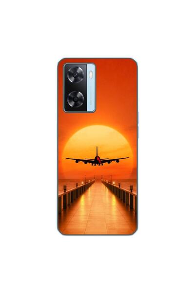 OEM Husa compatibila cu Oppo A57s Silicon Gel Tpu Model Airplane Sunset