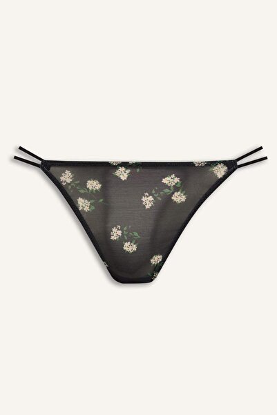 DeFacto Leopard Patterned Tulle Brazilian Panties G4695Ax26Sp